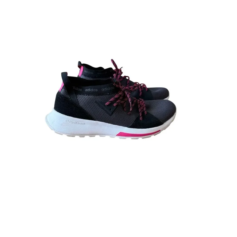 Adidas Womens Black Pink Quesa Cloudfoam Ortholite Running Sneakers Size 8.5